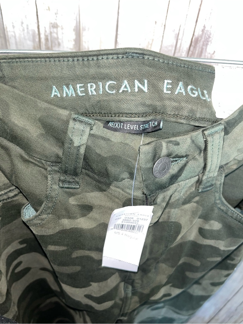 NWT American Eagle Camo Jeggings Next Level Stretch High Rise Skinny Jeans  4 - Picture 10 of 11